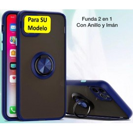 iPhone 15 Pro Funda Zerf 2 En 1 Con Anillo e Imán Azul