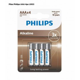 Pilas Phillips AAA 4pc LR03 INCL EcoTasa