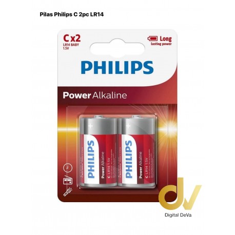 Pilas Phillips C 2pc LR14 INCL EcoTasa