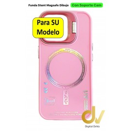 iPhone 15 Pro Max Funda Stent Magsafe Dibujo Rosa