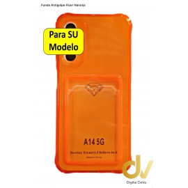 A14 5G Samsung Funda Antigolpe Con Tarjetero Naranja