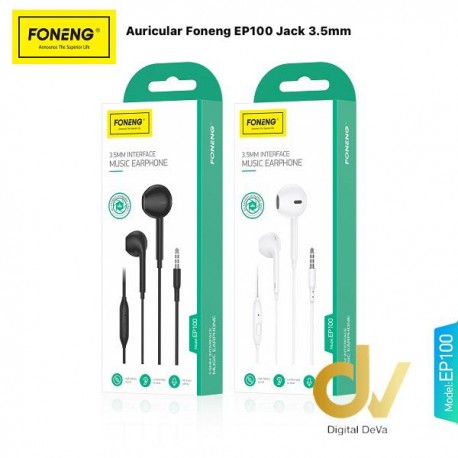 Auricular Foneng Jack 3.5mm EP100 Negro