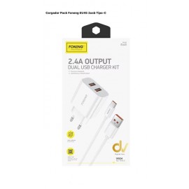 Cargador TIPO-C Foneng EU45 2Usb PACK UN