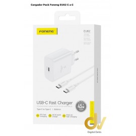 Cargador Tipo C a C EU62 Blanco