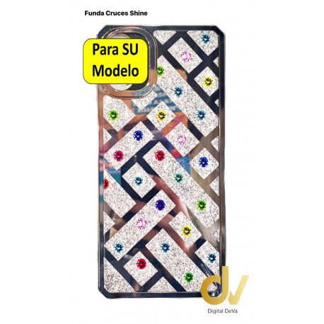 iPhone 15 Pro Funda Cruces Shine Plata
