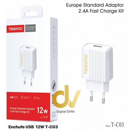 Enchufe USB 12W T-C03