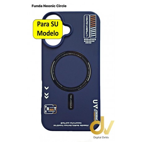 iPhone 16 Funda Neonic Circle Azul Oscuro