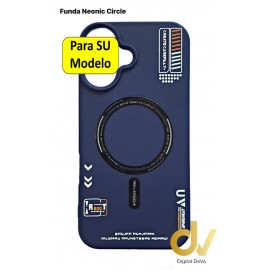 iPhone 15 Funda Neonic Circle Azul Oscuro