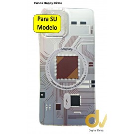 iPhone 16 Pro Funda Happy Circle Plata Brown