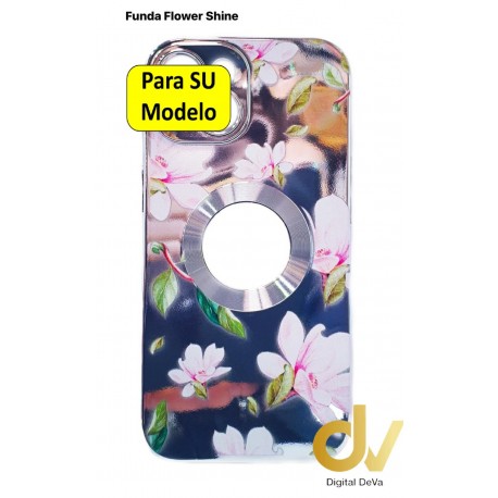 iPhone 15 Funda Flower Shine Plata