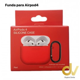 Funda Airpods 4 + Hanger Rojo