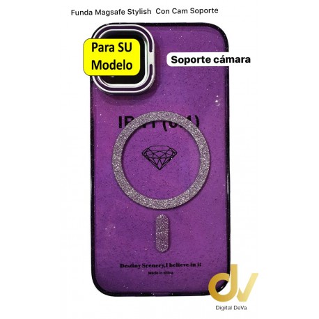 iPhone 16 Pro Max Funda MagSafe Stylish Com Soporte Cam Lila