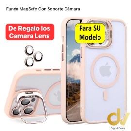 iPhone 16E Funda Magsafe Con Protector Camara Rosa