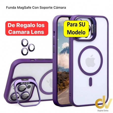 iPhone 16E Funda Magsafe Con Soporte Camara Lila