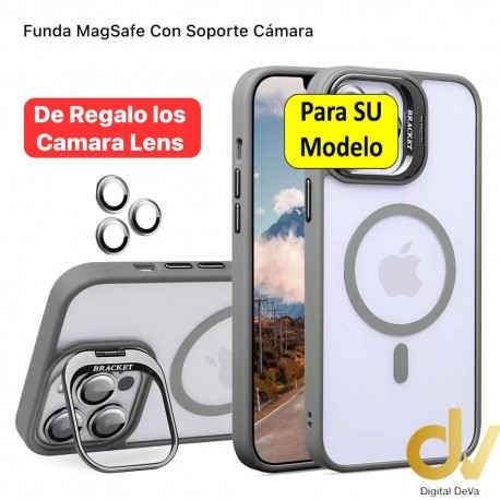 iPhone 16E Funda Magsafe Con Soporte Camara Gris