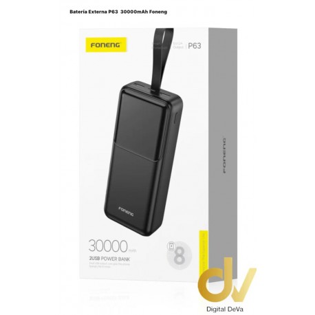 Batería Externa P63 Negro 30000mAh Foneng