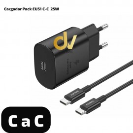 Cargador Pack EU51 C-C 25W NEGRO     UN