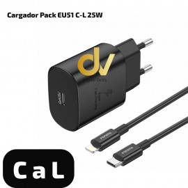 Cargador Pack EU51 C-L 25W Negro    UN