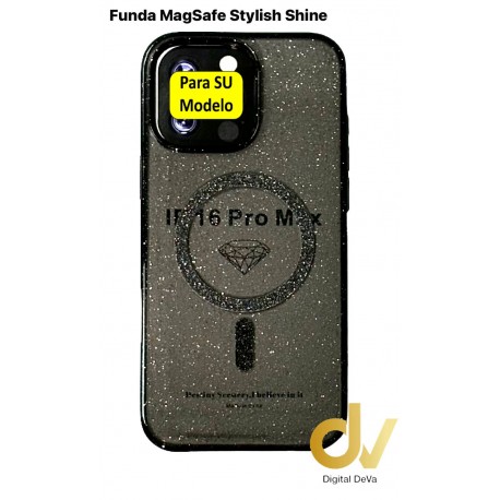 iPhone 14 Pro Max Funda MagSafe Stylish Shine Negro