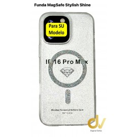 iPhone 16 Pro Funda MagSafe Stylish Shine PLATEADO
