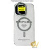 iPhone 14 PRO MAX Funda MagSafe Stylish Con Soporte Camara PLATEADO