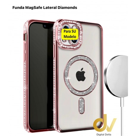 iPhone 16 Pro Max Funda MagSafe Lateral Diamonds ROSA