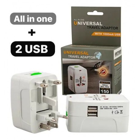 Enchufe All In One + 2 Usb