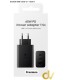 Enchufe 65W 2 Usb-C + 1 Usb-A NEGRO