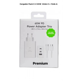 Cargador Pack 65w 2 Usb-C + 1Usb-A