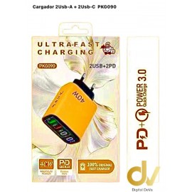 Cargador 2Usb-A + 2Usb-C  40W