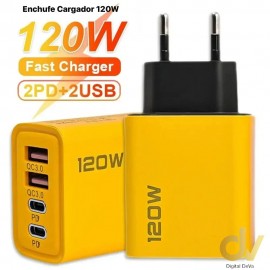 Enchufe Cargador 120W  Usb : 2C+2A