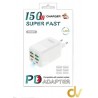 Enchufe 150W Usb 2C+4A PKG091 NEGRO