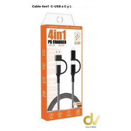 Cable 4en1  C-USB a C y L    ORNGE