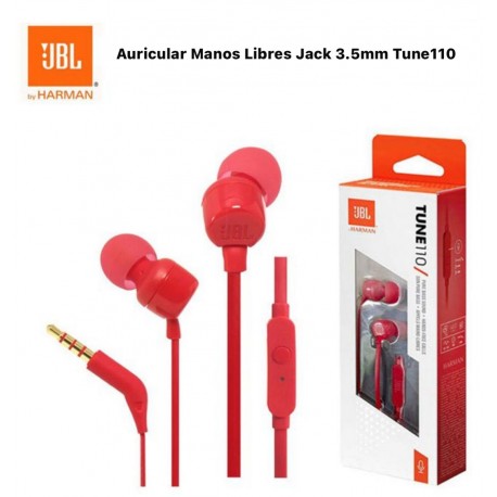 Auricular Manos Libres 3.5mm Tune110 ROJO