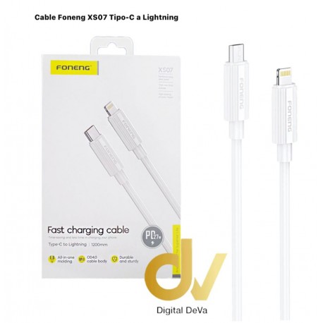 Cable Tipo-C a Lighting XS07 Blanco