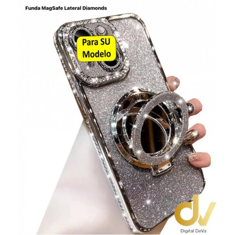 Funda iPhone 17 Air MagSafe Diamonds Ring Silver