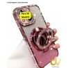 Funda iPhone 17 Pro Max MagSafe Diamonds Ring Rosa