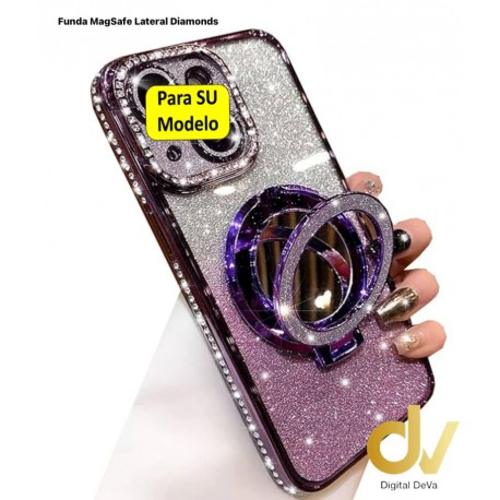 Funda iPhone 17 Pro Max MagSafe Diamonds Ring Lila
