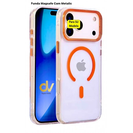 Funda iPhone 17 Air Magsafe HARD Cam Metalic Naranja