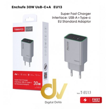 Cargador 30W UsB-C+A   EU13