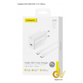 Cargador Pack EU65 20W C-C BLANCO  UN