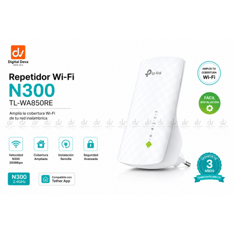 Repetidor de Wifi TP-LINK N300  TL-WA850RE